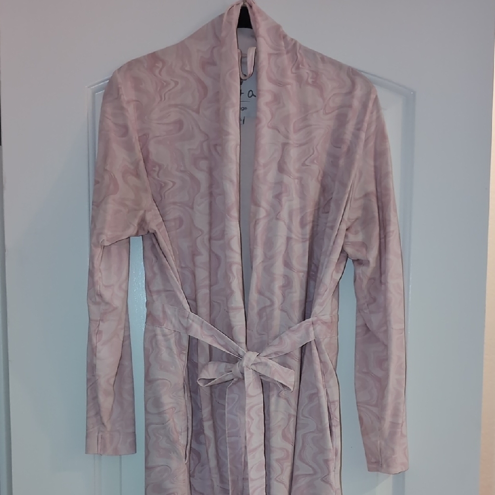 Monica + Andy Organic Lounge Robe Soft Pink Marble